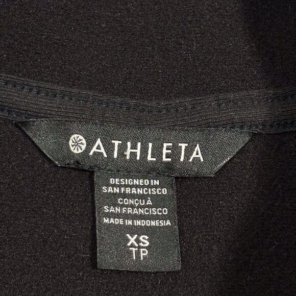 Athleta Cozy Sherpa Snap Sweatshirt Jacket Black Deep Pile Womens XS Teddy Bear - Picture 9 of 14